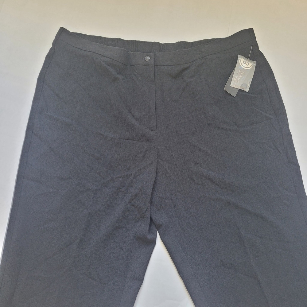 Maggie Barnes Women's Elastic Waist Pants Zipper Black Size 22W NWT
